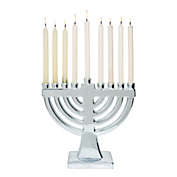 Contemporary Home Living 16" Silver Traditional Hanukkah Menorah Candle Holder