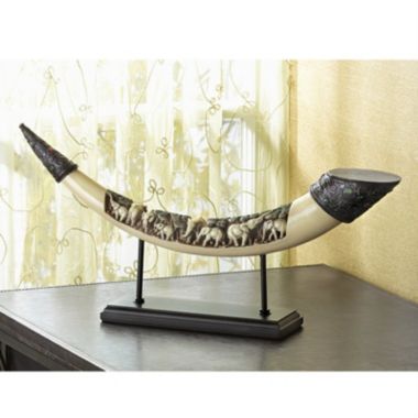 Accent Plus Lucky Elephants Tusk Sculpture. View a larger version of this product image.