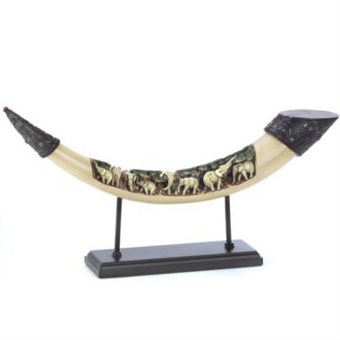 Accent Plus Lucky Elephants Tusk Sculpture. View a larger version of this product image.