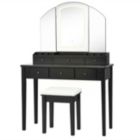 Alternate image 0 for Slickblue Vanity Table Stool Set with Large Tri-folding Lighted Mirror