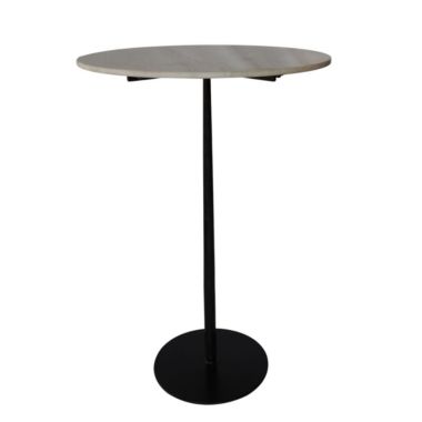 BIDK Home 41" White and Black Contemporary Round Bar Table. View a larger version of this product image.