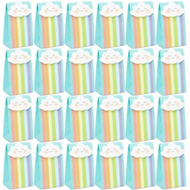 Blue Panda 24 Pack Rainbow Treat Bags with Stickers for Rainbow Themed Birthday Party, Baby Shower Decorations (6.5 x 3.75 x 2.6 In). View a larger version of this product image.