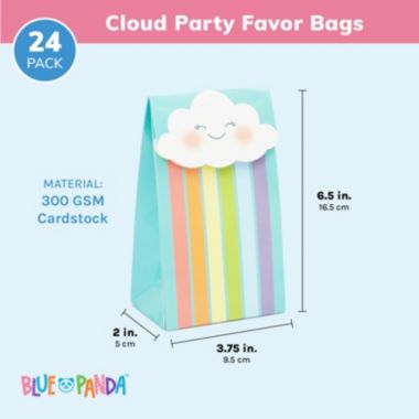 Blue Panda 24 Pack Rainbow Treat Bags with Stickers for Rainbow Themed Birthday Party, Baby Shower Decorations (6.5 x 3.75 x 2.6 In). View a larger version of this product image.