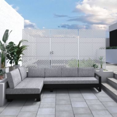 Neutypechic 6.5 ft. H x 4 ft. W Outdoor Laser Cut Metal Privacy Screen, 24"*48"*3 panels. View a larger version of this product image.