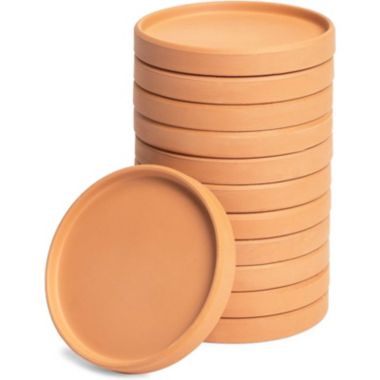 Okuna Outpost Terra Cotta Plant Saucers, Round Pot Drip Trays (4.5 Inches, 12 Pack). View a larger version of this product image.