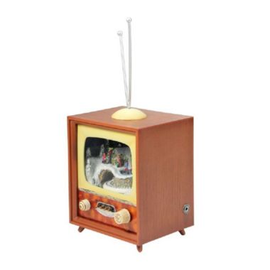 Winter Village Television with Moving Train Light Up Christmas Music Box 36433. View a larger version of this product image.