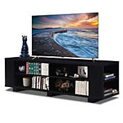 Slickblue 59 Inch Console Storage Entertainment Media Wood TV Stand-Black