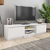 vidaXL TV Cabinet White 55.1"x15.7"x14" Engineered Wood