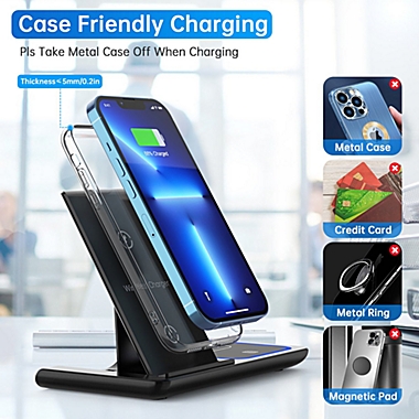 3-in-1 Wireless Charging Organizing Hub (Foldable). View a larger version of this product image.