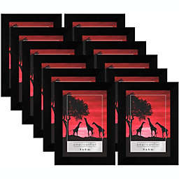 Americanflat 12 Piece 4x6 Gallery Wall Picture Frame Set in Black - Composite Wood with Polished Plexiglass - Horizontal and Vertical Formats for Wall and Tabletop