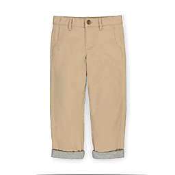 Hope & Henry Boys' Lined Chino Pant (Khaki with Light Gray Heather Jersey Lining, 18-24 Months)