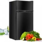 Alternate image 2 for Costway 2 Doors Cold-rolled Sheet Compact Refrigerator-Black