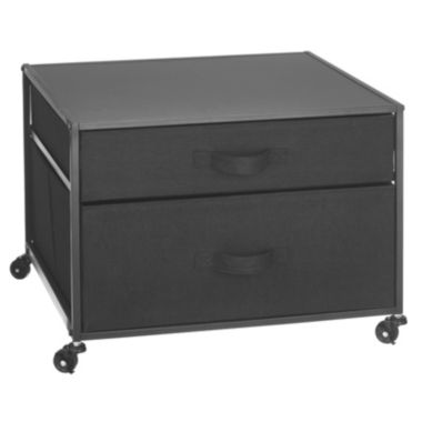 mDesign Metal Rolling Storage Cart for Mini Fridge with 2 Fabric Drawers. View a larger version of this product image.