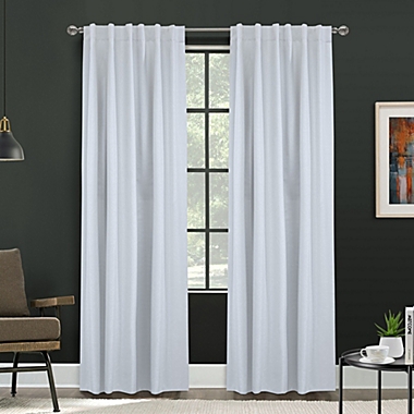 Thermaplus Baxter Total Blackout Back Tab Curtain - 52x84", White. View a larger version of this product image.
