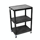 Alternate image 0 for Luxor Rolling 3 Shelf Structural Foam Molded Plastic Storage Utility Cart