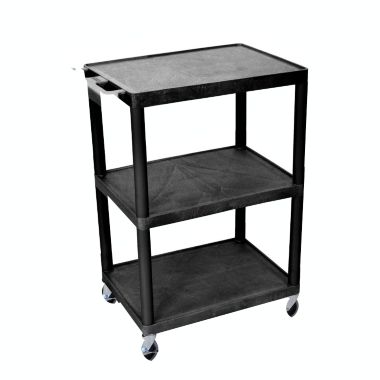 Luxor Rolling 3 Shelf Structural Foam Molded Plastic Storage Utility Cart. View a larger version of this product image.