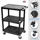 Alternate image 1 for Luxor Rolling 3 Shelf Structural Foam Molded Plastic Storage Utility Cart