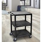 Alternate image 3 for Luxor Rolling 3 Shelf Structural Foam Molded Plastic Storage Utility Cart