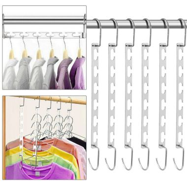 Kitcheniva 6-Pack Metal Wonder Closet Hanger Organizer. View a larger version of this product image.