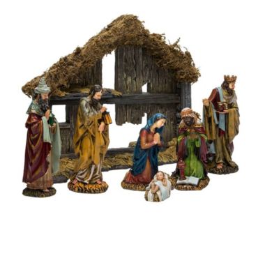 Christmas Nativity Scene with Stable Set 7 Piece Holiday Decoration 6 Inch C7104. View a larger version of this product image.
