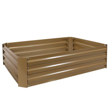 Sunnydaze Hot Dip Galvanized Steel Raised Garden Bed for Plants, Vegetables, and Flowers - 47" L x 11.75" H - Brown. View a larger version of this product image.