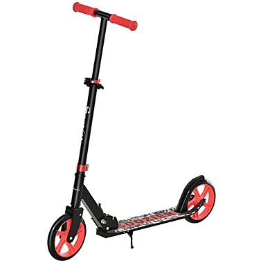 Soozier Folding Kick Scooter for 12 Years and Up for Adults and Teens, Push Scooter with Height Adjustable Handlebar, Big Wheels and Rear Wheel Brake. View a larger version of this product image.