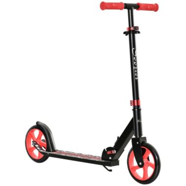 Soozier Folding Kick Scooter for 12 Years and Up for Adults and Teens, Push Scooter with Height Adjustable Handlebar, Big Wheels and Rear Wheel Brake. View a larger version of this product image.