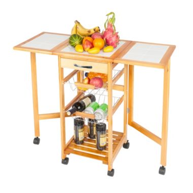 Inq Boutique Free shipping Portable Rolling Drop Leaf Kitchen Storage Trolley Cart. View a larger version of this product image.