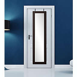 BrandtWorks Home Indoor Decorative Matte Black Over the Door Full Length Mirror - 21.5x71