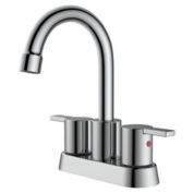 Vanity Krafters Alamo Surface Mounted 2 Handles Bathroom Faucet with Drain Kit Included in Chrome