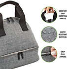 Alternate image 1 for mDesign Fabric Travel Insulated Lunch Bag Tote Organizer - Gray