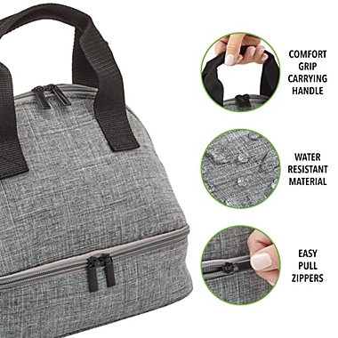 mDesign Fabric Travel Insulated Lunch Bag Tote Organizer - Gray. View a larger version of this product image.