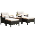 Alternate image 0 for Slickblue 5 Pieces Patio Conversation Set with Cushions Coffee Table and 2 Ottomans