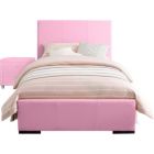 Alternate image 1 for Camden Isle Home Decorative Hindes Upholstered Platform Bed, Pink, Full with 1 Nightstand