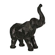 Kingston Living 8" Black Geometric Elephant Figurine