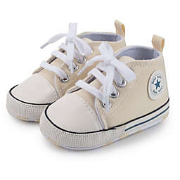Shaddai Ropa Y Accesorios Baby Shoes, Girls or Boy, Soft Non-Slip Sole Newborn First Walkers, Star, Canvas High Top Sneakers, Denim, Unisex
