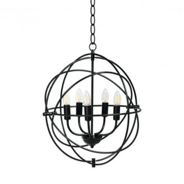 Hooya Imp.& Exp.  20" 5 Lights Metal Chandelier with Pivoting Interlocking Rings. View a larger version of this product image.