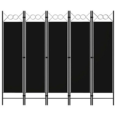 vidaXL 5-Panel Room Divider Black 78.7"x70.9". View a larger version of this product image.