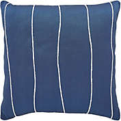 Signature Home Collection 22" Navy Blue and White Striped Square Outdoor Patio Throw Pillow