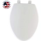 Alternate image 2 for Mayfair Elongated Closed Front Slow Close Plastic Toilet Seat, White
