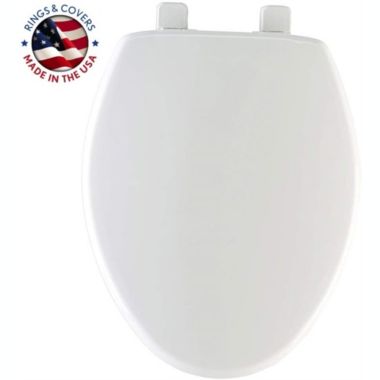 Mayfair Elongated Closed Front Slow Close Plastic Toilet Seat, White. View a larger version of this product image.