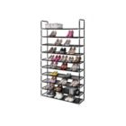 Alternate image 2 for SONGMICS 10 Tiers Shoe Rack 50 Pairs Non-Woven Fabric Shoe Tower Organizer Cabinet Black 39.4" x 11.1" x 68.9"