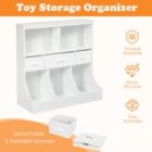 Alternate image 3 for Slickblue Freestanding Combo Cubby Bin Storage Organizer Unit W/3 Baskets-White