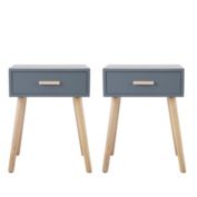 JAXPETY Set of 2 Wood Modern Nightstands with 1 wooden drawer