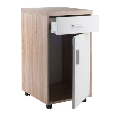 Winsome Kenner Mobile Storage Cabinet with 1 Drawer - Reclaimed Wood,White. View a larger version of this product image.