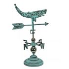 Alternate image 0 for Contrast Verdigris Copper Whale Tabletop Weathervane Home Garden Decor w/ Optional Fence Mount