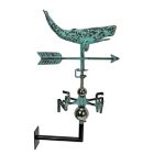 Alternate image 1 for Contrast Verdigris Copper Whale Tabletop Weathervane Home Garden Decor w/ Optional Fence Mount