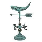 Alternate image 3 for Contrast Verdigris Copper Whale Tabletop Weathervane Home Garden Decor w/ Optional Fence Mount