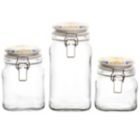 Alternate image 1 for Laurie Gates California Designs Tierra 3 Piece Glass Canister Kitchen Set with Decorated Lids