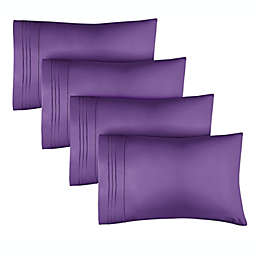 CGK Unlimited Pillowcase Set of 4 Soft Double Brushed Microfiber - King - Purple